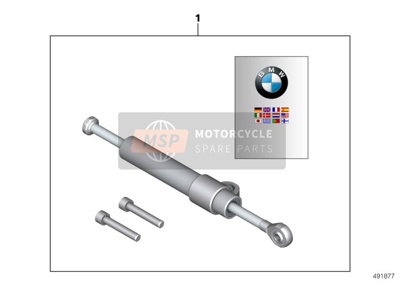 BMW R nineT 16 (0J01, 0J03) 2017 STEERING DAMPER 2 para un 2017 BMW R nineT 16 (0J01, 0J03)