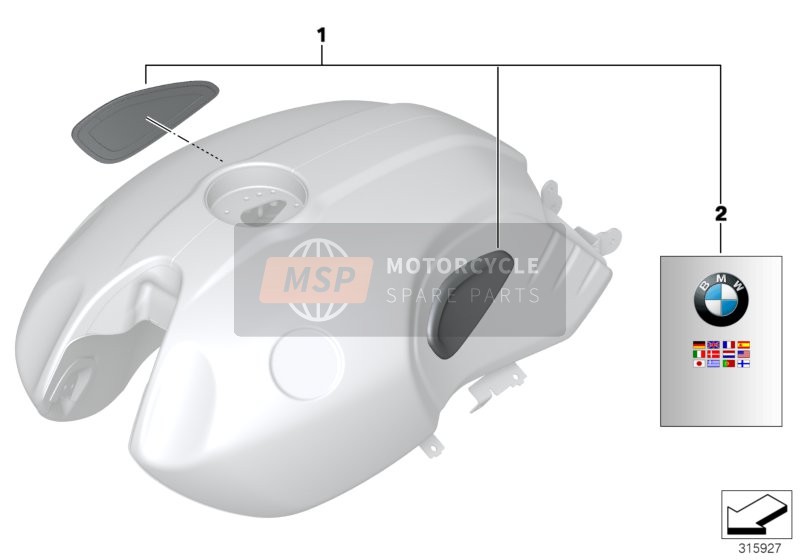 BMW R nineT 16 (0J01, 0J03) 2015 Paraginocchia per un 2015 BMW R nineT 16 (0J01, 0J03)