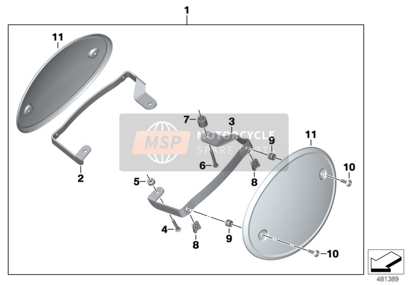 BMW R nineT 16 (0J01, 0J03) 2015 Plaque de numéro de départ pour un 2015 BMW R nineT 16 (0J01, 0J03)