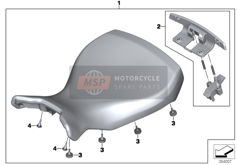 BMW R nineT 16 (0J01, 0J03) 2017 Driver's Seat 'Custom' for a 2017 BMW R nineT 16 (0J01, 0J03)