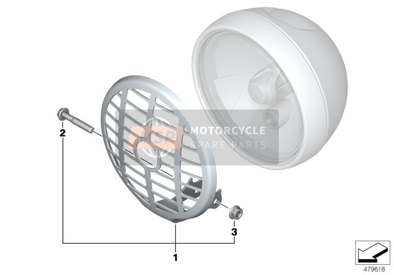 BMW R nineT 16 (0J01, 0J03) 2015 Protección del faro para un 2015 BMW R nineT 16 (0J01, 0J03)