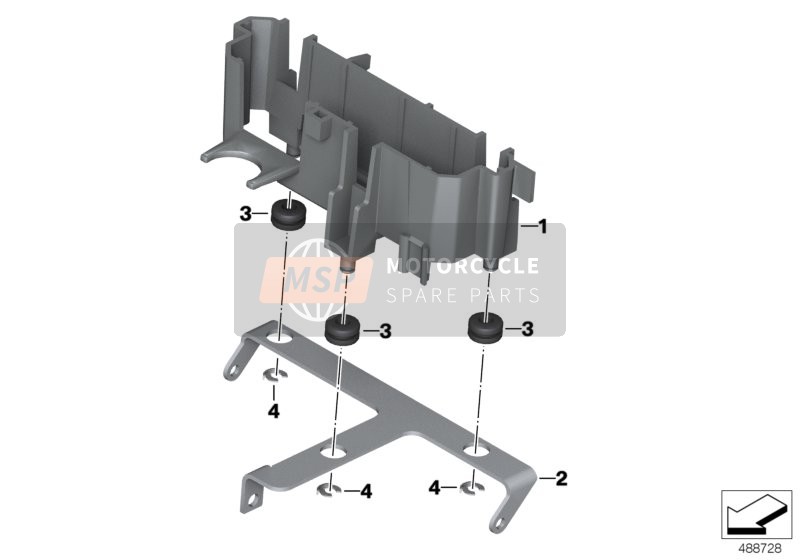 BMW R nineT 16 (0J01, 0J03) 2015 BRACKET, CONTROL UNIT for a 2015 BMW R nineT 16 (0J01, 0J03)