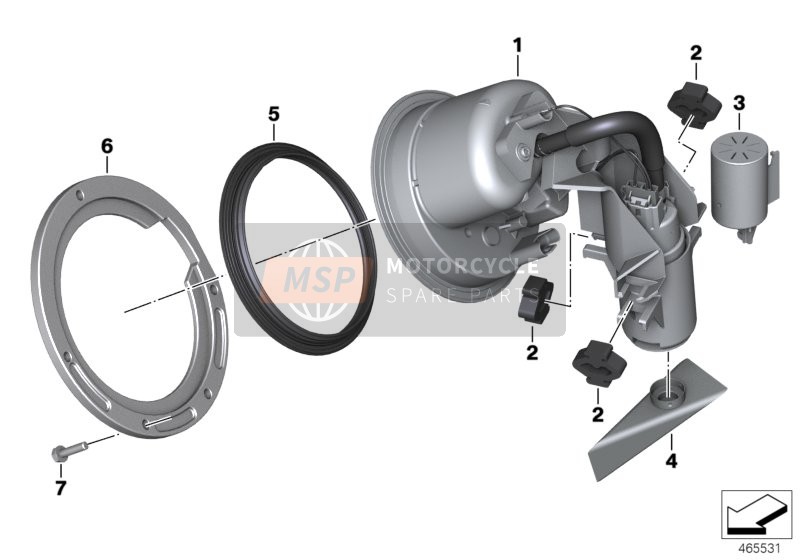 BMW R nineT 16 (0J01, 0J03) 2016 Pompe à carburant/filtre pour un 2016 BMW R nineT 16 (0J01, 0J03)