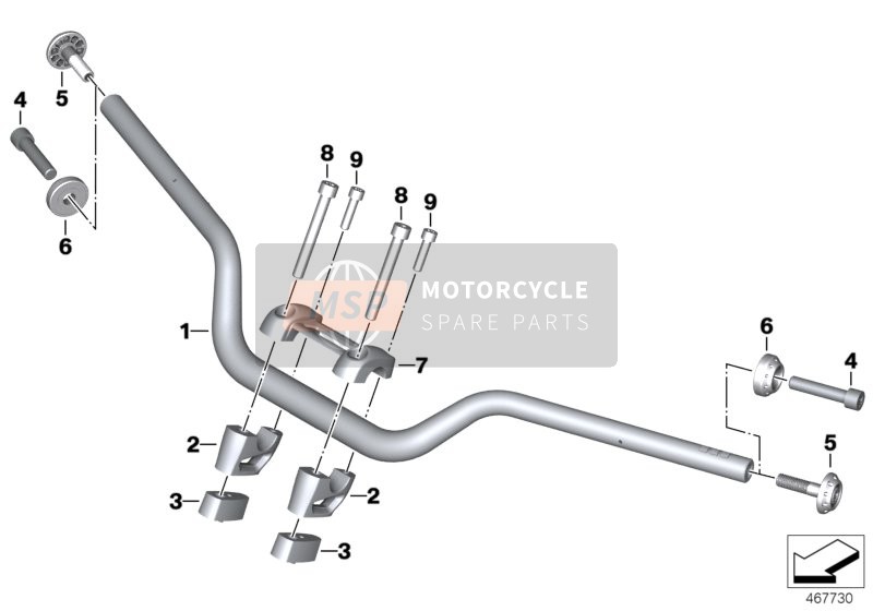 BMW R nineT 16 (0J01, 0J03) 2017 HANDLEBAR for a 2017 BMW R nineT 16 (0J01, 0J03)