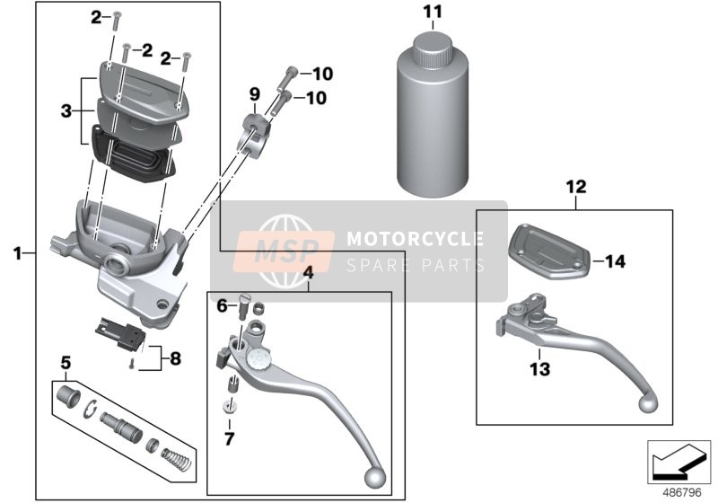 BMW R nineT 16 (0J01, 0J03) 2017 Commande de débrayage pour un 2017 BMW R nineT 16 (0J01, 0J03)