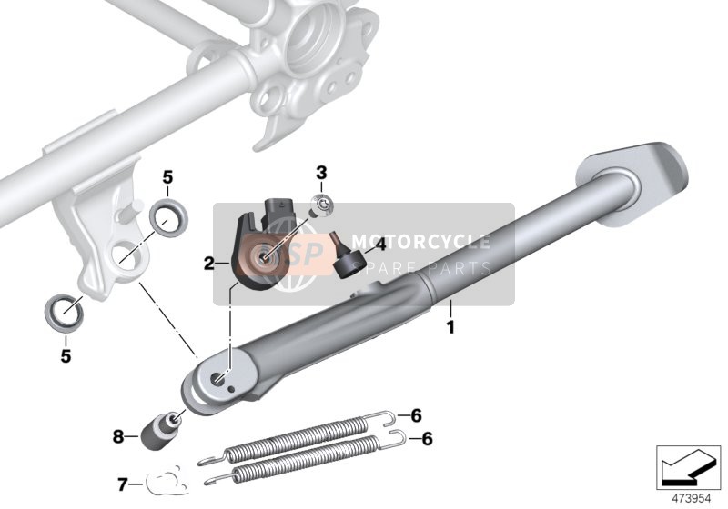 BMW R nineT Pure (0J11, 0J13) 2019 Béquille latérale pour un 2019 BMW R nineT Pure (0J11, 0J13)