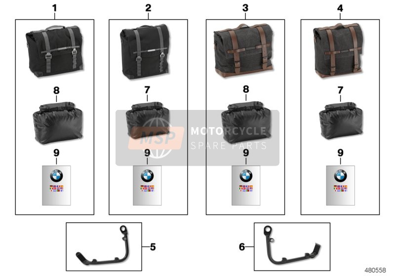 BMW R nineT Racer (0J21, 0J23) 2018 Bolsas laterales para un 2018 BMW R nineT Racer (0J21, 0J23)