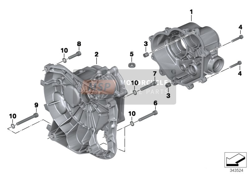 BMW R nineT Racer (0J21, 0J23) 2015 Boîtier de transmission pour un 2015 BMW R nineT Racer (0J21, 0J23)