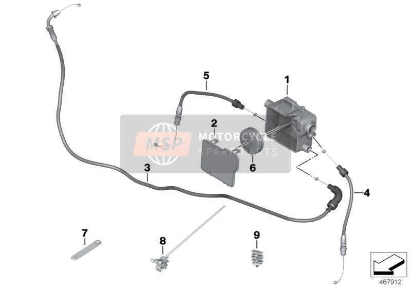 BMW R nineT Racer (0J21, 0J23) 2016 Cable Bowden/distribuidor de cable para un 2016 BMW R nineT Racer (0J21, 0J23)