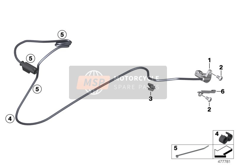 BMW R nineT Racer (0J21, 0J23) 2015 Capteur de vitesse de roue arrière pour un 2015 BMW R nineT Racer (0J21, 0J23)