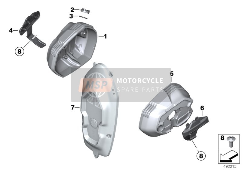 BMW R nineT Scrambler (0J31, 0J33) 2019 Zylinderkopfhaube gefräst für ein 2019 BMW R nineT Scrambler (0J31, 0J33)