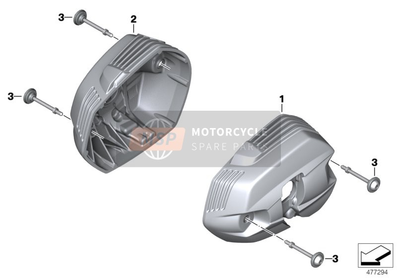 BMW R nineT Scrambler (0J31, 0J33) 2015 Cylinder Head Cover Aluminum for a 2015 BMW R nineT Scrambler (0J31, 0J33)