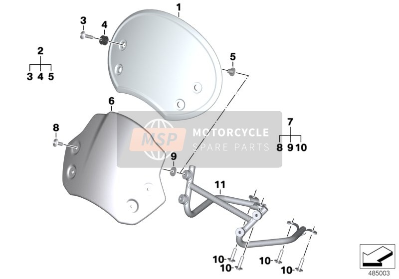 BMW R nineT Scrambler (0J31, 0J33) 2018 Windscherm voor een 2018 BMW R nineT Scrambler (0J31, 0J33)