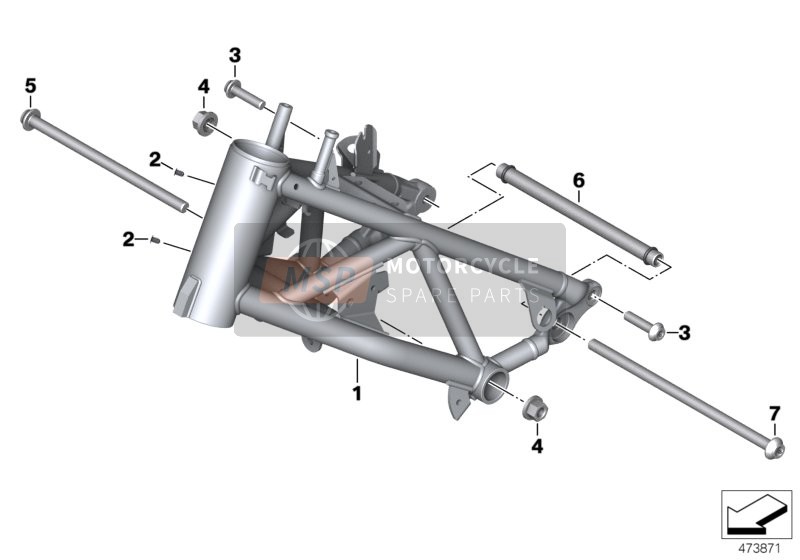 BMW R nineT Scrambler (0J31, 0J33) 2016 FRONT FRAME for a 2016 BMW R nineT Scrambler (0J31, 0J33)