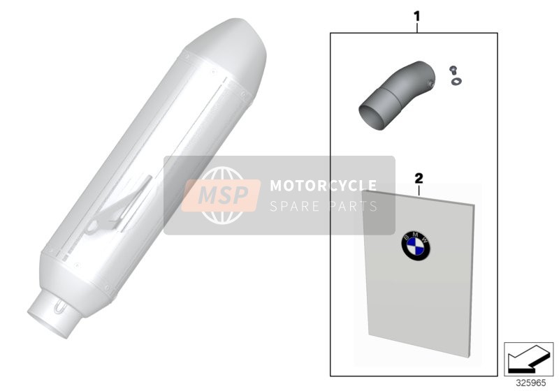 BMW S 1000 R (0D02, 0D12) 2013 Muffler insert for a 2013 BMW S 1000 R (0D02, 0D12)