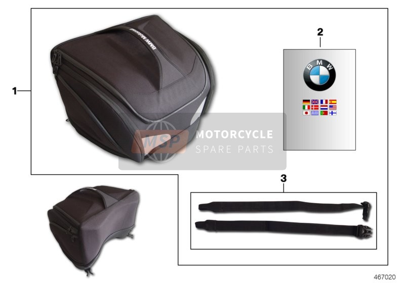 BMW S 1000 R (0D02, 0D12) 2016 Pochette arrière pour un 2016 BMW S 1000 R (0D02, 0D12)