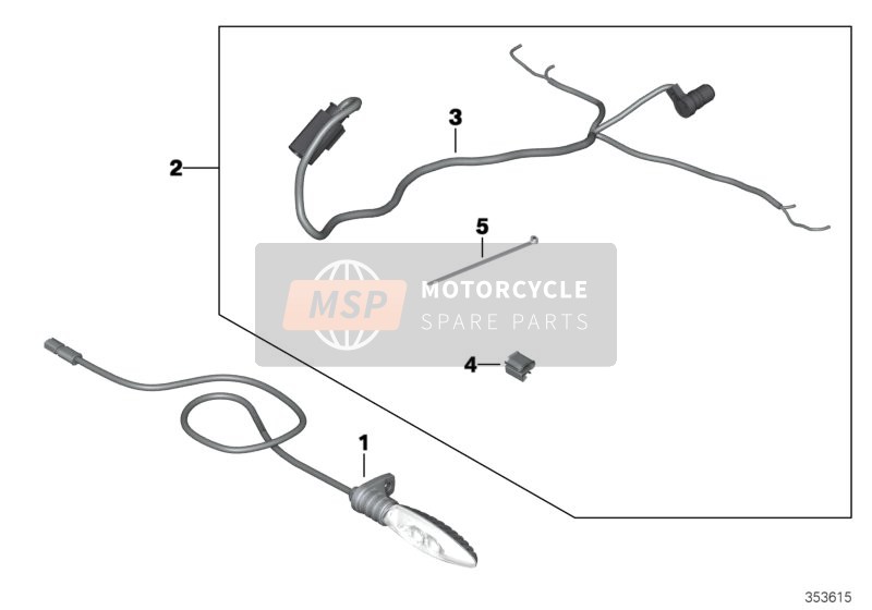 BMW S 1000 R (0D02, 0D12) 2013 Lampeggiatore a LED per un 2013 BMW S 1000 R (0D02, 0D12)