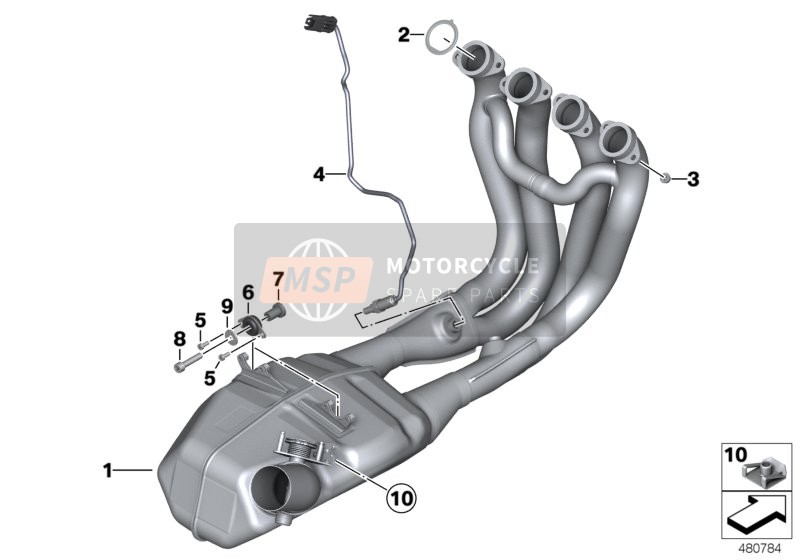 BMW S 1000 R (0D02, 0D12) 2013 Abgaskrümmer für ein 2013 BMW S 1000 R (0D02, 0D12)