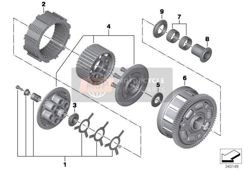 BMW S 1000 R (0D02, 0D12) 2014 CLUTCH - SINGLE PARTS for a 2014 BMW S 1000 R (0D02, 0D12)