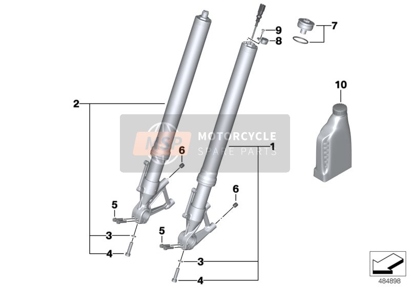 BMW S 1000 R (0D02, 0D12) 2014 Fourche télescopique 2 pour un 2014 BMW S 1000 R (0D02, 0D12)