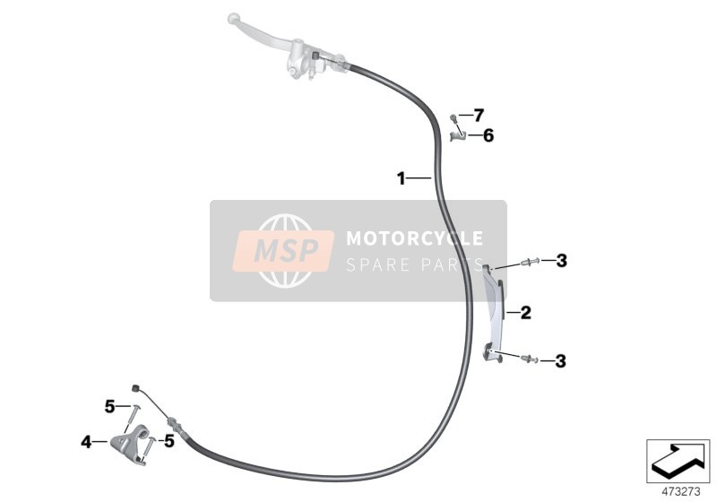 BMW S 1000 R (0D02, 0D12) 2016 Câbles Bowden pour un 2016 BMW S 1000 R (0D02, 0D12)