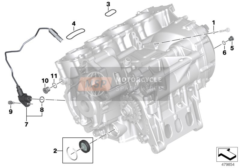 BMW S 1000 R 17 (0D52, 0D62) 2017 Pièces de bloc-moteur pour un 2017 BMW S 1000 R 17 (0D52, 0D62)