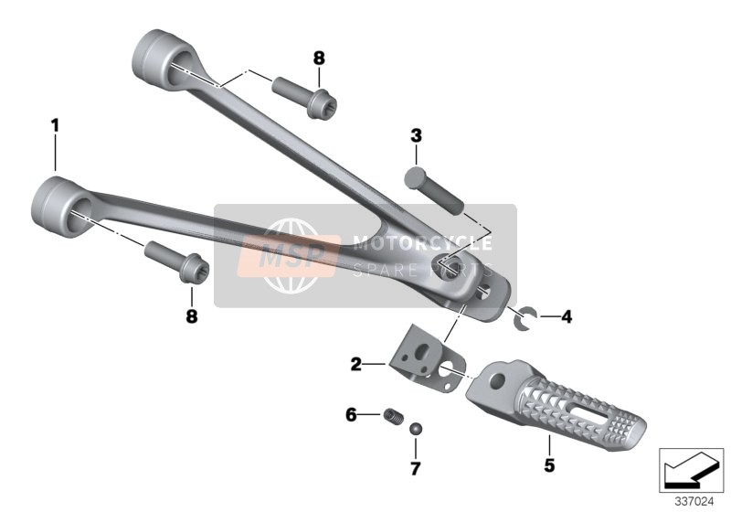 46718562400, Soporte DESCANSA-PIES Trasera Dcha., BMW, 0