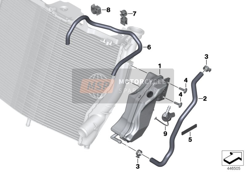 BMW S 1000 R 17 (0D52, 0D62) 2018 Depósito de compensación para un 2018 BMW S 1000 R 17 (0D52, 0D62)