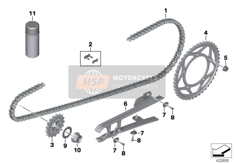 BMW S 1000 R 17 (0D52, 0D62) 2016 CHAIN DRIVE for a 2016 BMW S 1000 R 17 (0D52, 0D62)