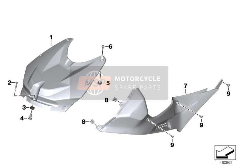 BMW S 1000 RR 10 (0507, 0517) 2009 Tankabdeckung für ein 2009 BMW S 1000 RR 10 (0507, 0517)