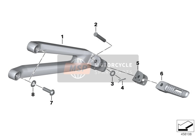 BMW S 1000 RR 10 (0507, 0517) 2011 REAR FOOTRESTS for a 2011 BMW S 1000 RR 10 (0507, 0517)