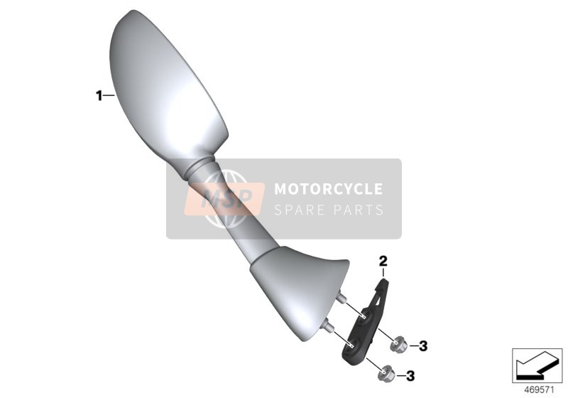 BMW S 1000 RR 10 (0507, 0517) 2010 MIRROR for a 2010 BMW S 1000 RR 10 (0507, 0517)