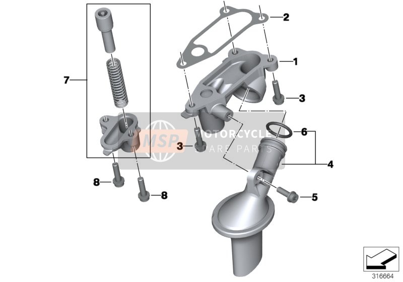 BMW S 1000 RR 10 (0507, 0517) 2011 Oil Pressure Regulator Valve for a 2011 BMW S 1000 RR 10 (0507, 0517)