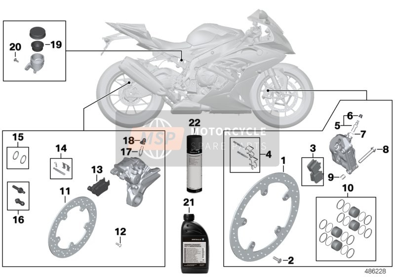 BMW S 1000 RR 10 (0507, 0517) 2008 Remservice voor een 2008 BMW S 1000 RR 10 (0507, 0517)