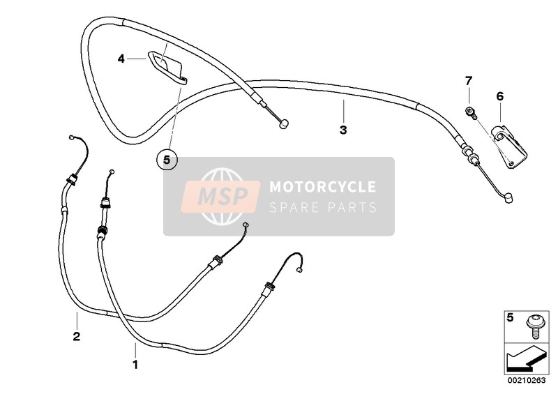 BMW S 1000 RR 10 (0507, 0517) 2010 Cavi Bowden per un 2010 BMW S 1000 RR 10 (0507, 0517)