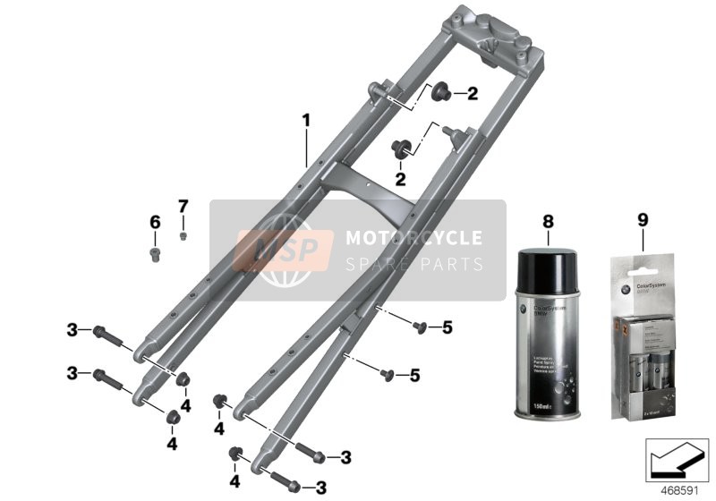 BMW S 1000 RR 12 (0524, 0534) 2014 Cuadro trasero para un 2014 BMW S 1000 RR 12 (0524, 0534)