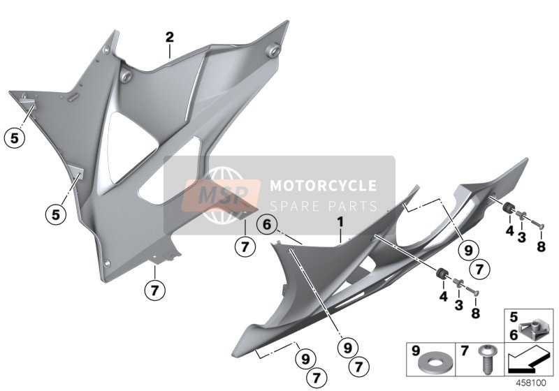 BMW S 1000 RR 12 (0524, 0534) 2014 Spoiler motore per un 2014 BMW S 1000 RR 12 (0524, 0534)