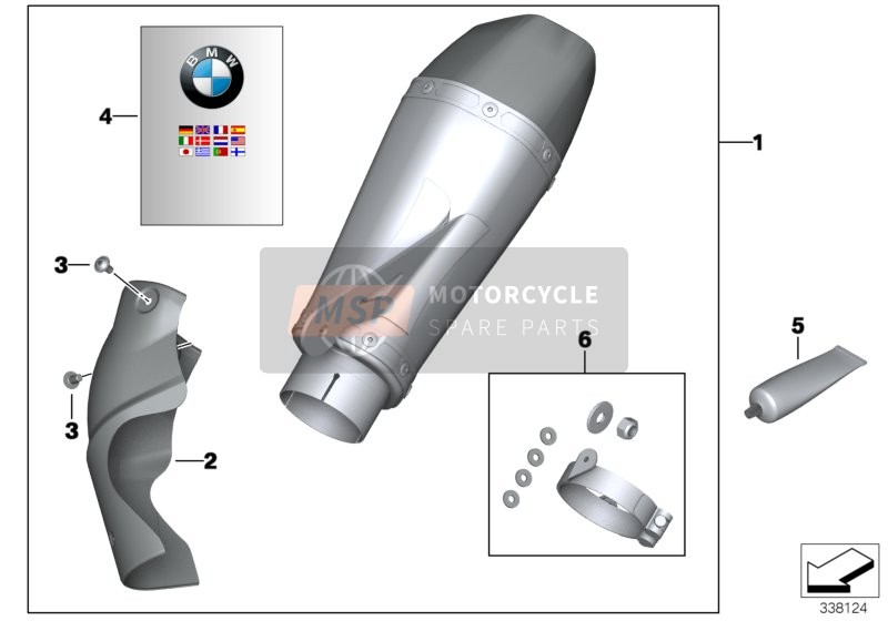 BMW S 1000 RR 12 (0524, 0534) 2014 Marmitta sportiva per un 2014 BMW S 1000 RR 12 (0524, 0534)