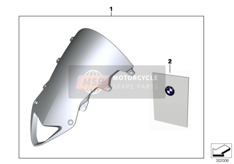 BMW S 1000 RR 12 (0524, 0534) 2014 Parabrezza alto in tinta per un 2014 BMW S 1000 RR 12 (0524, 0534)