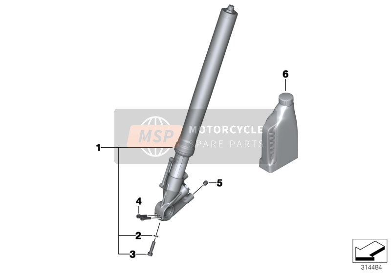 BMW S 1000 RR 12 (0524, 0534) 2014 Forcella a telescopio per un 2014 BMW S 1000 RR 12 (0524, 0534)