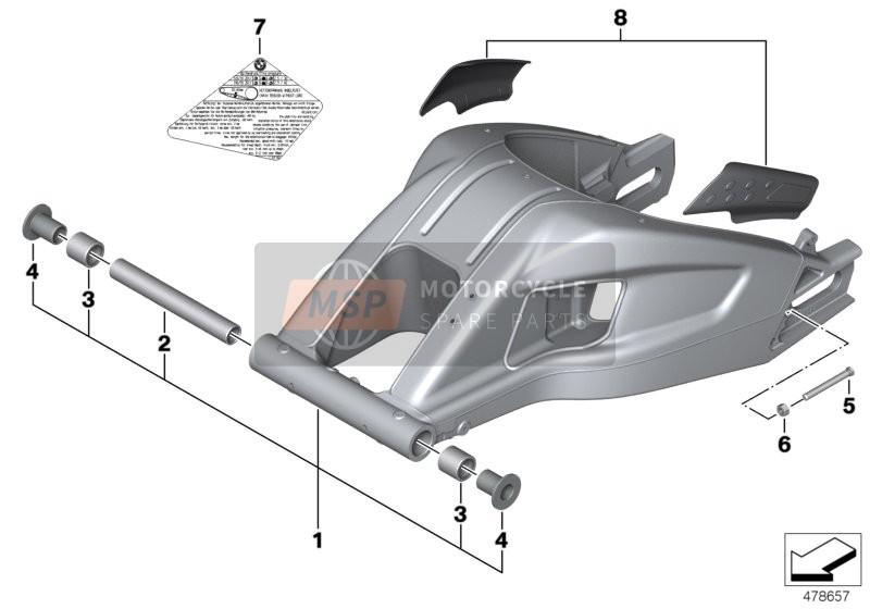 BMW S 1000 RR 12 (0524, 0534) 2011 Basculante para un 2011 BMW S 1000 RR 12 (0524, 0534)