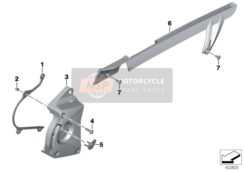 BMW S 1000 RR 12 (0524, 0534) 2014 Protezione catena 2 per un 2014 BMW S 1000 RR 12 (0524, 0534)