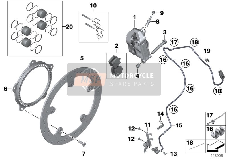 BMW S 1000 RR 12 (0524, 0534) 2014 Freno ruota anteriore per un 2014 BMW S 1000 RR 12 (0524, 0534)