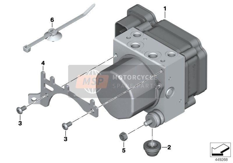 BMW S 1000 RR 12 (0524, 0534) 2014 Modulador de presión ABS para un 2014 BMW S 1000 RR 12 (0524, 0534)