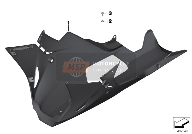 BMW S 1000 RR 15 (0D10, 0D21) 2013 Spoiler moteur en carbone pour un 2013 BMW S 1000 RR 15 (0D10, 0D21)