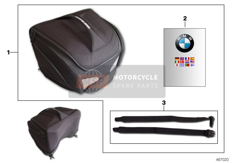 BMW S 1000 RR 15 (0D10, 0D21) 2013 Pochette arrière pour un 2013 BMW S 1000 RR 15 (0D10, 0D21)