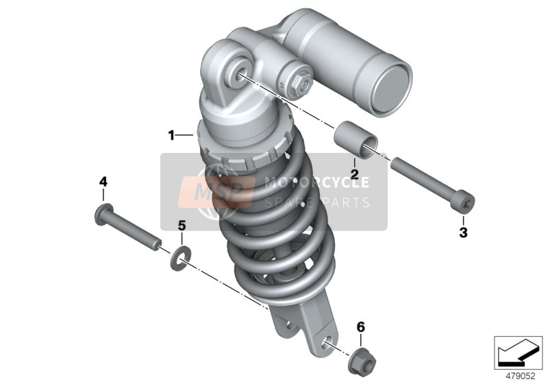 BMW S 1000 RR 15 (0D10, 0D21) 2015 Jambe de suspension arrière 1 pour un 2015 BMW S 1000 RR 15 (0D10, 0D21)