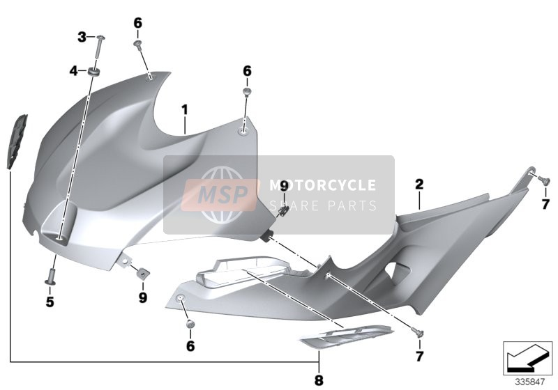 BMW S 1000 RR 17 (0D50, 0D60) 2015 Cubierta para Tanque de Combustible para un 2015 BMW S 1000 RR 17 (0D50, 0D60)