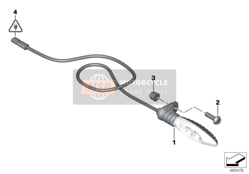 BMW S 1000 RR 17 (0D50, 0D60) 2018 Clignotants à LED, arrière pour un 2018 BMW S 1000 RR 17 (0D50, 0D60)