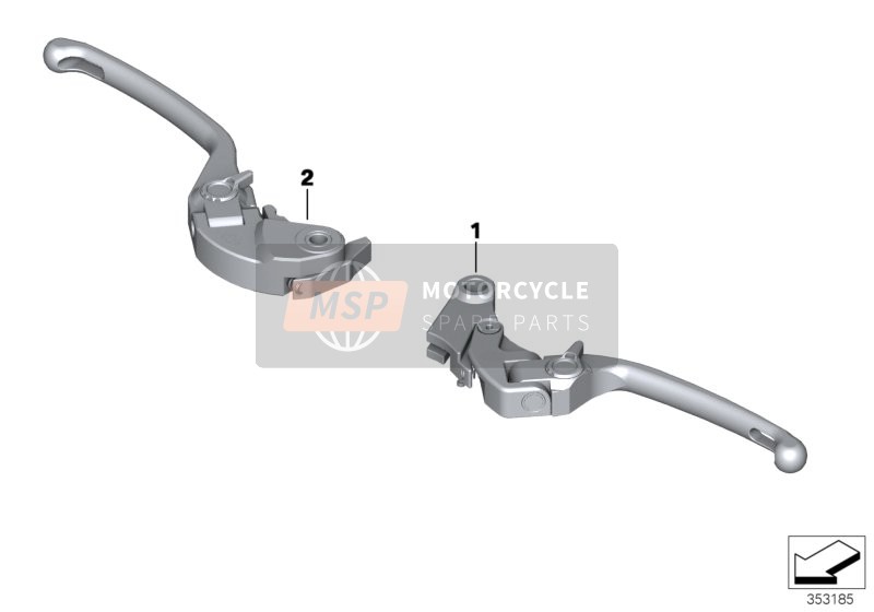 BMW S 1000 RR 17 (0D50, 0D60) 2015 HP Leva a mano ribaltabile per un 2015 BMW S 1000 RR 17 (0D50, 0D60)